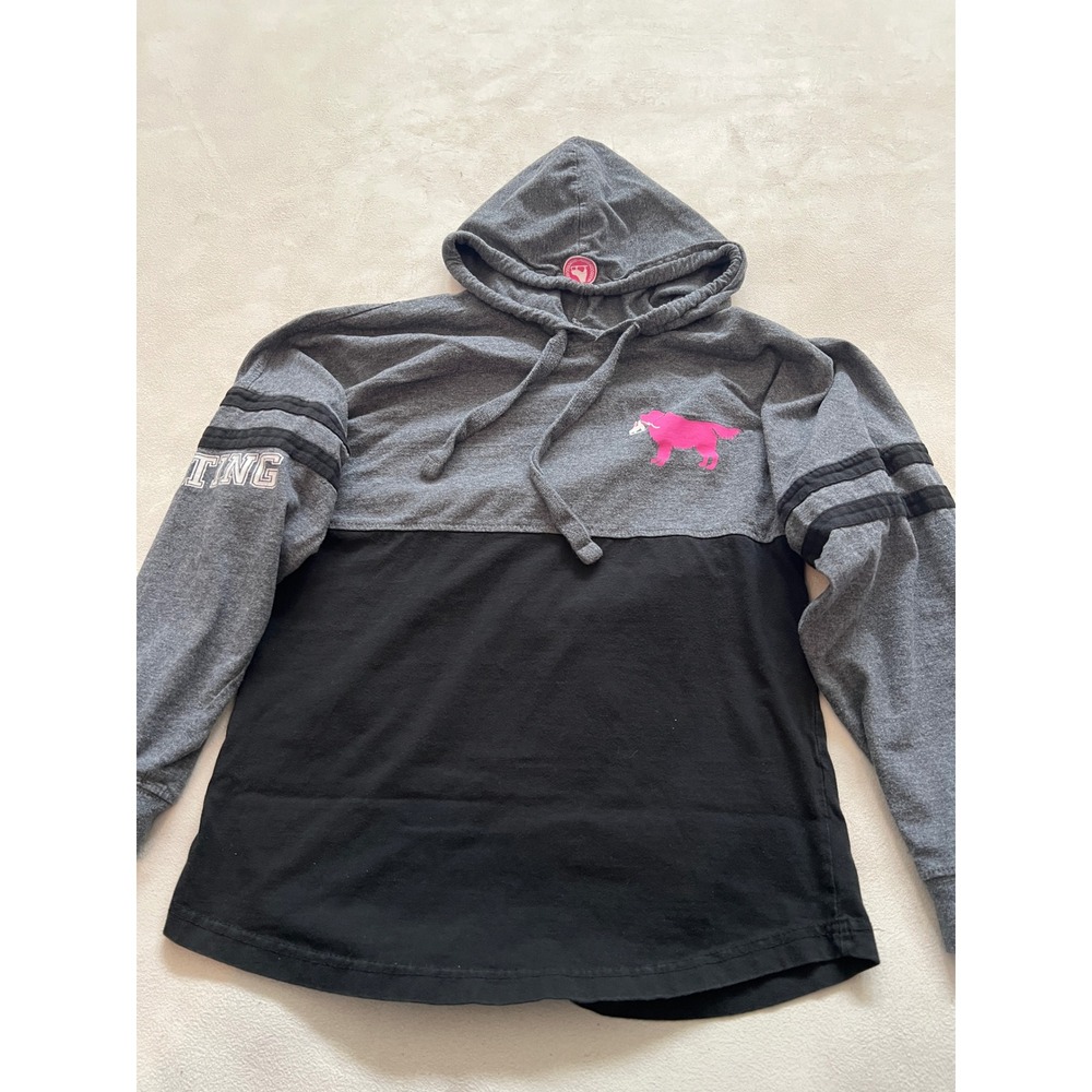 Boxercraft Pink Dog Graphic Hoodie Gray Black Long Sleeve Athletic Women's XS - Picture 3 of 15